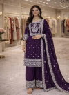 Ssc 715 Heavy Fandy Silk Embroidery Work Plazzo Suits Suppliers In India
